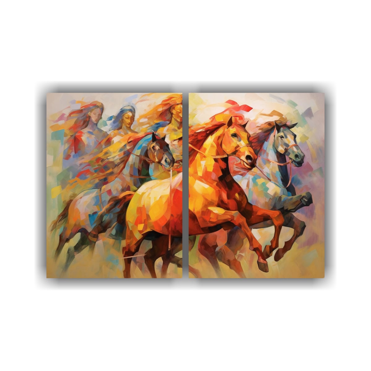 PINTURAS DE DECORACIÓN EN RELIEVE DE DOS 160X120 CM - 1