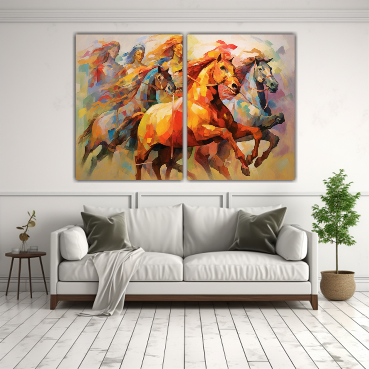 PINTURAS DE DECORACIÓN EN RELIEVE DE DOS 160X120 CM - 2