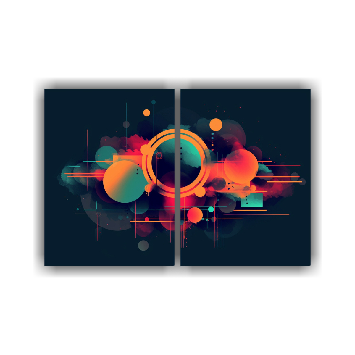 PINTURAS ABSTRACTAS DE MÚSICA ELECTRÓNICA EN 100X65 CM - 1