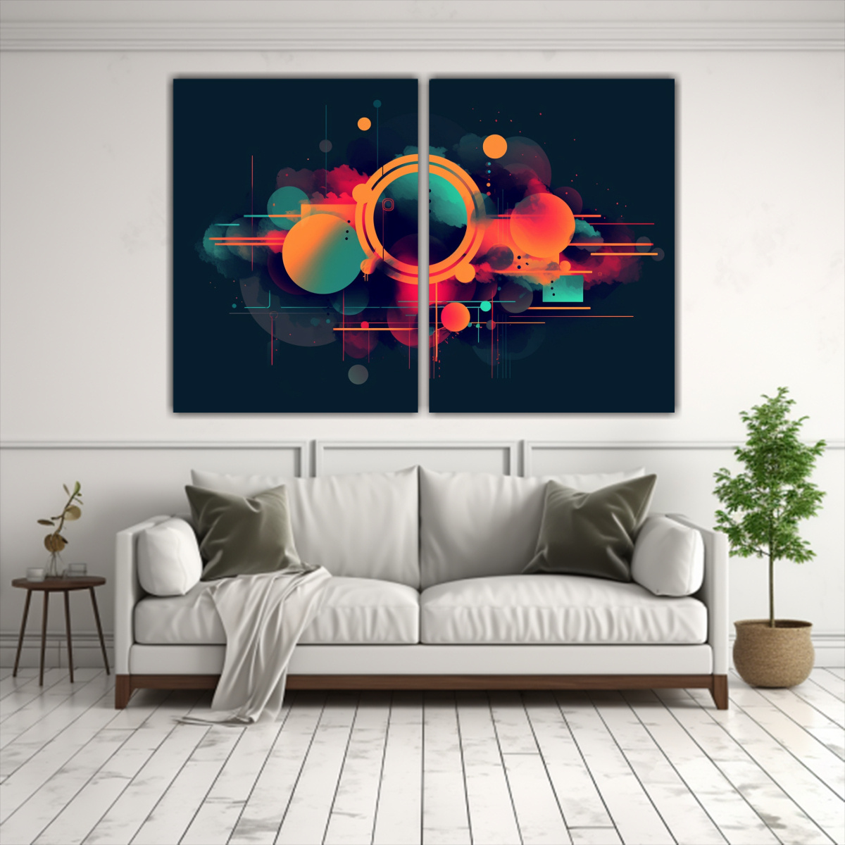 PINTURAS ABSTRACTAS DE MÚSICA ELECTRÓNICA EN 100X65 CM - 2