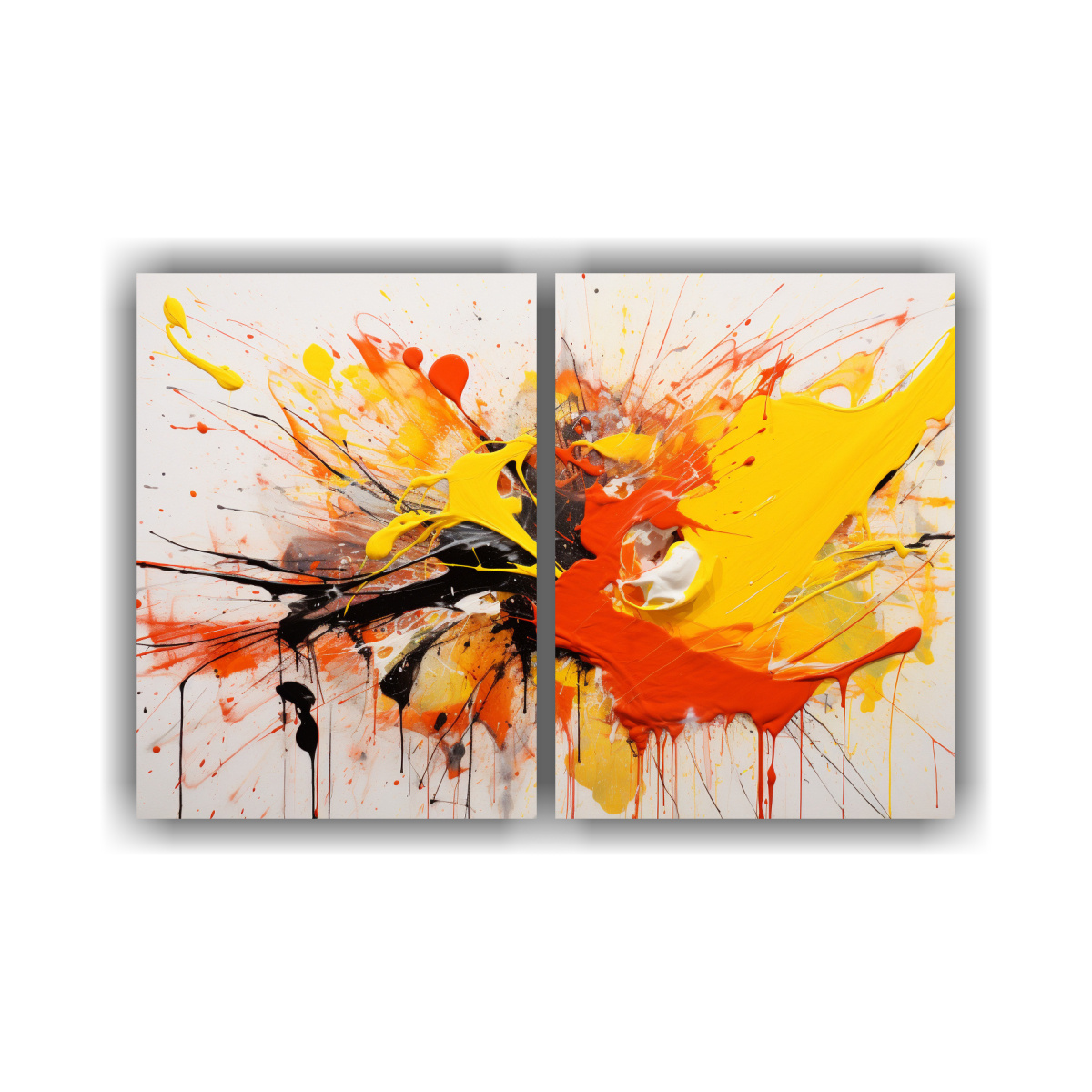 PINTURA ABSTRACTA EQUILIBRADA EN NARANJA Y 60X40 CM - 1