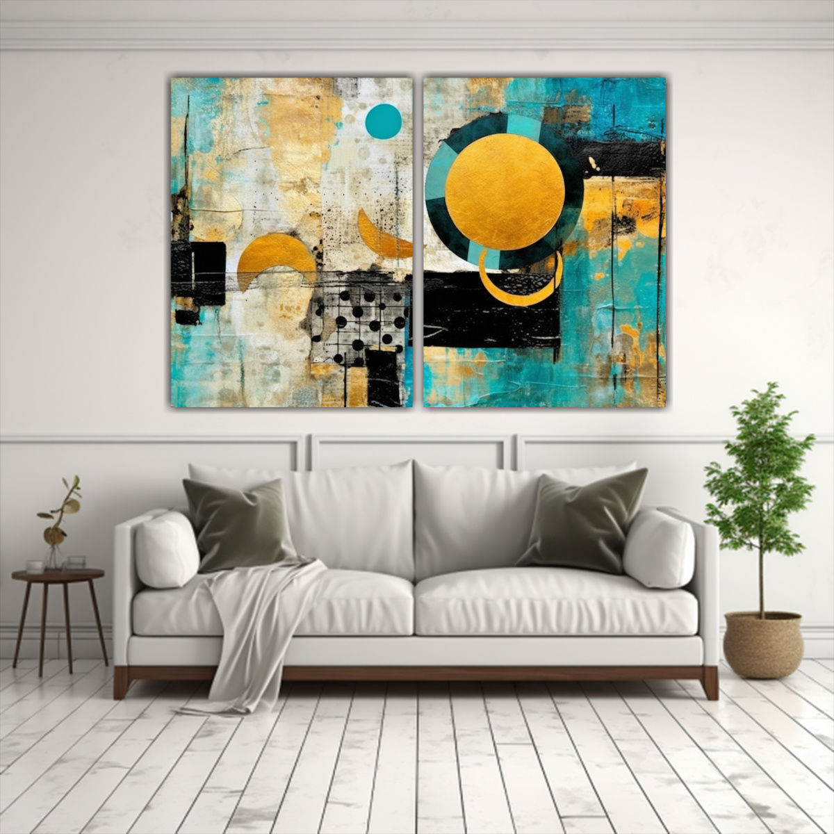PINTURA ABSTRACTA EN LIENZO ESTILO GE DECORACIÓN 160X120 CM - 2
