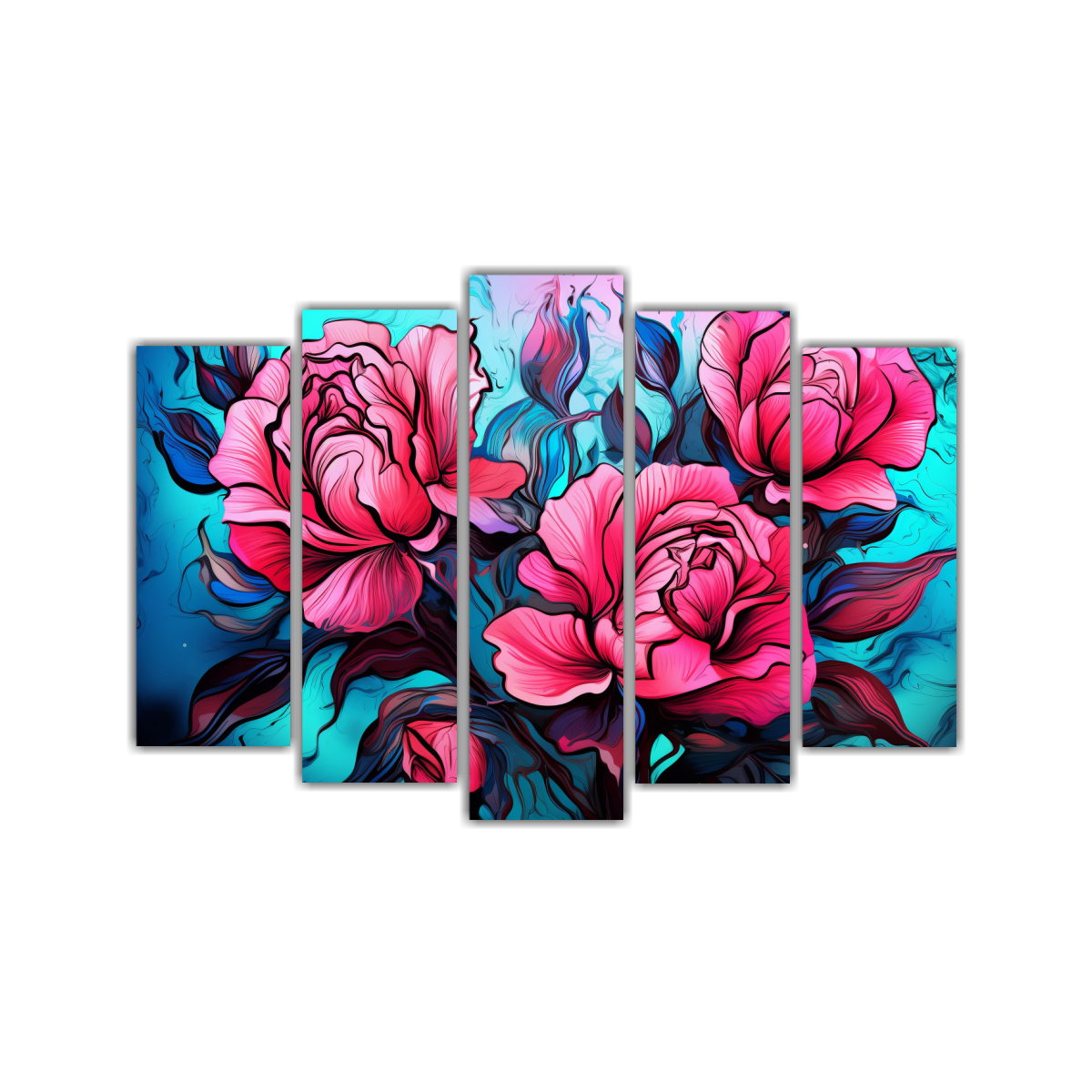 PINTURAS DECORATIVAS MINIMALISTAS EN TURQUESA Y 150X100 CM - 1