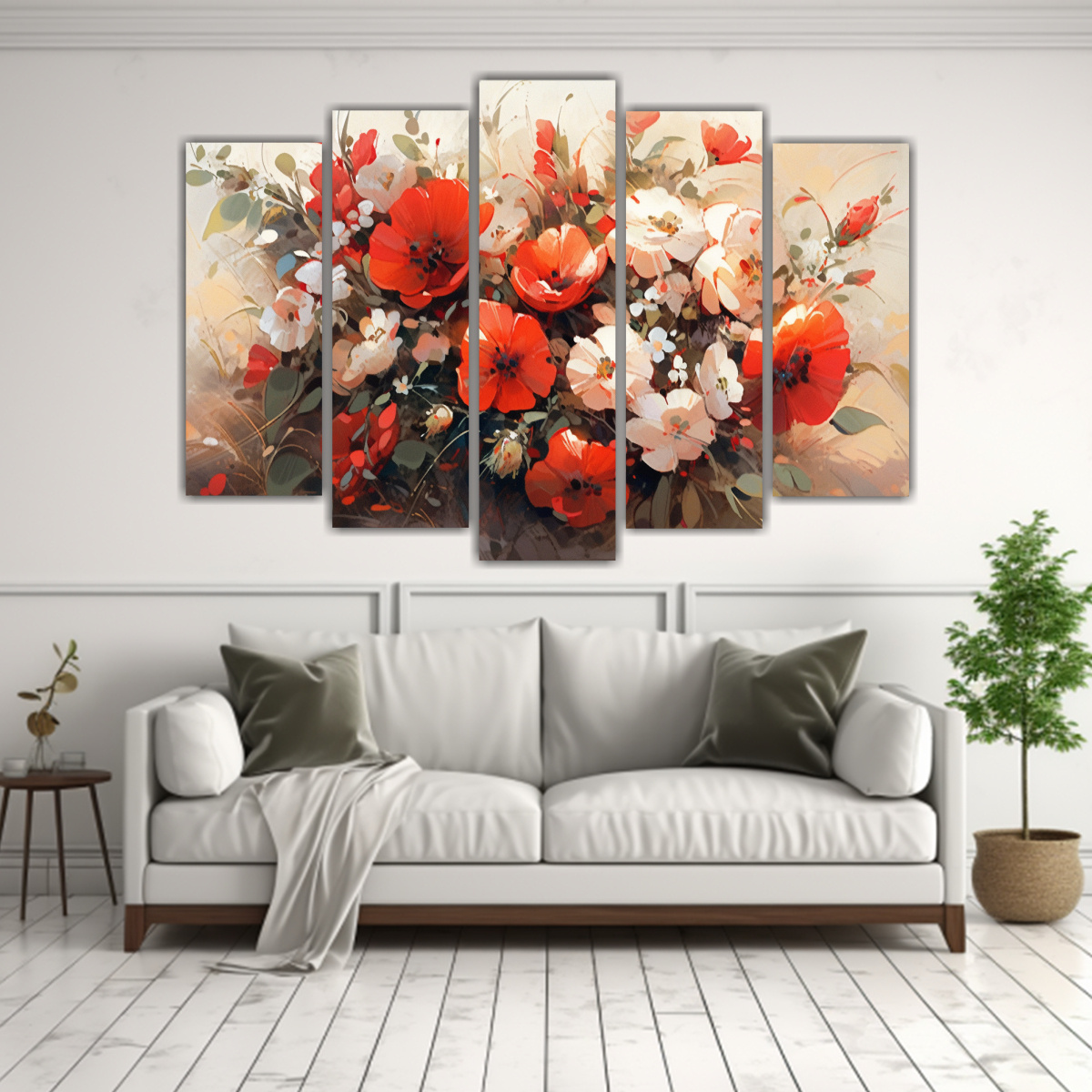 PINTURA FLORAL EN LIENZO ESTILO ELEGANTE DE PARED 150X100 CM - 2