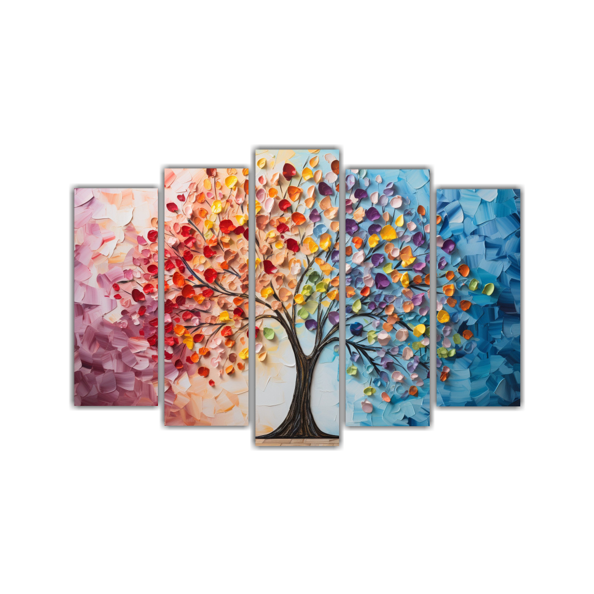 CUADRO FLORES DEL TILO ARCOÍRIS EN BASTIDOR 100X65 CM - 1