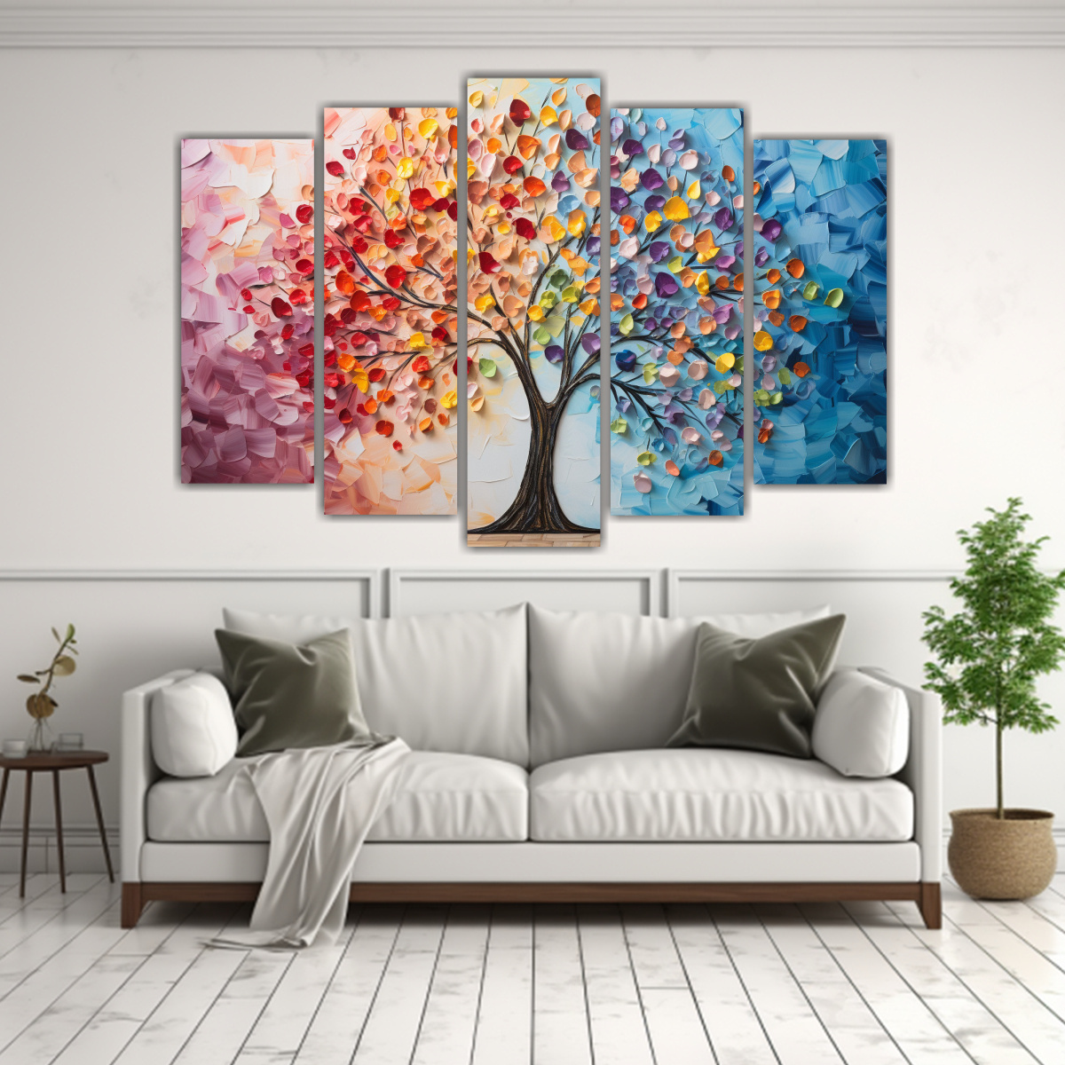CUADRO FLORES DEL TILO ARCOÍRIS EN BASTIDOR 100X65 CM - 2