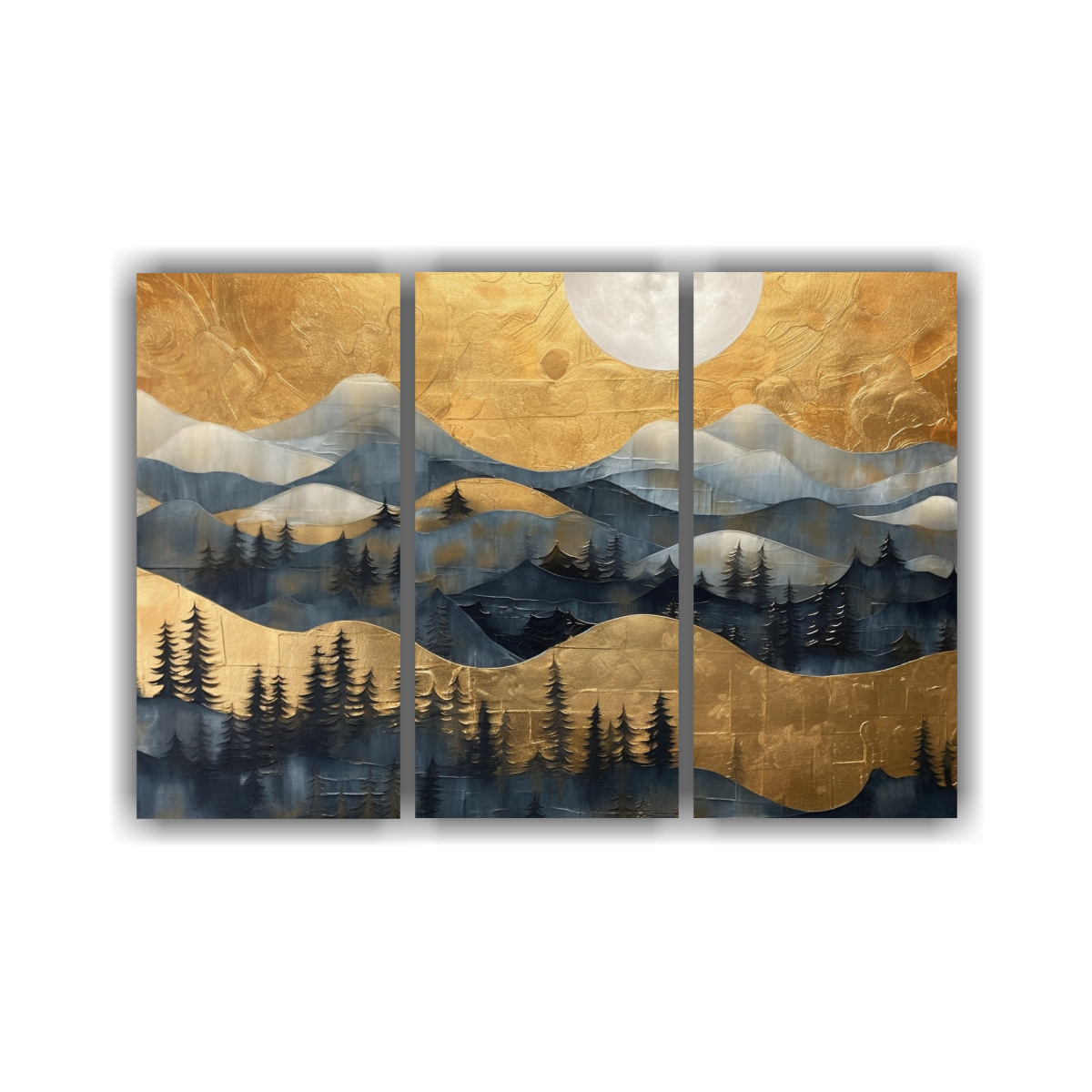 PINTURA ACUARELA MONTAÑAS ESTILO NATURAL, ARTE 240X160 CM - 1