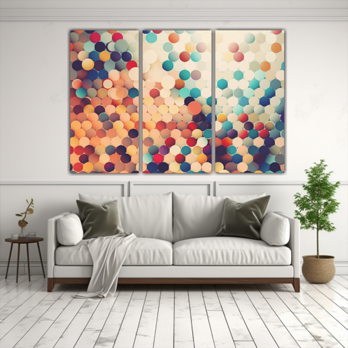 CUADROS FLORALES RETRO EN BASTIDOR: TRES TELAS 180X120 CM - 2