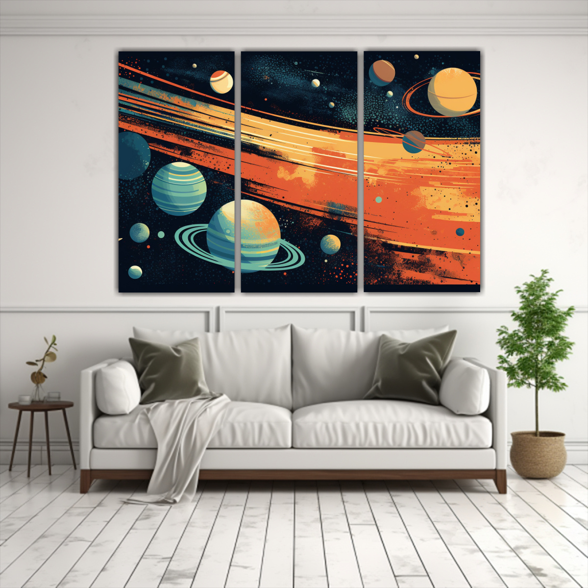 ARTE PARED PATRON INTENSO SISTEMA SOLAR ESPACIO 75X50 CM - 2