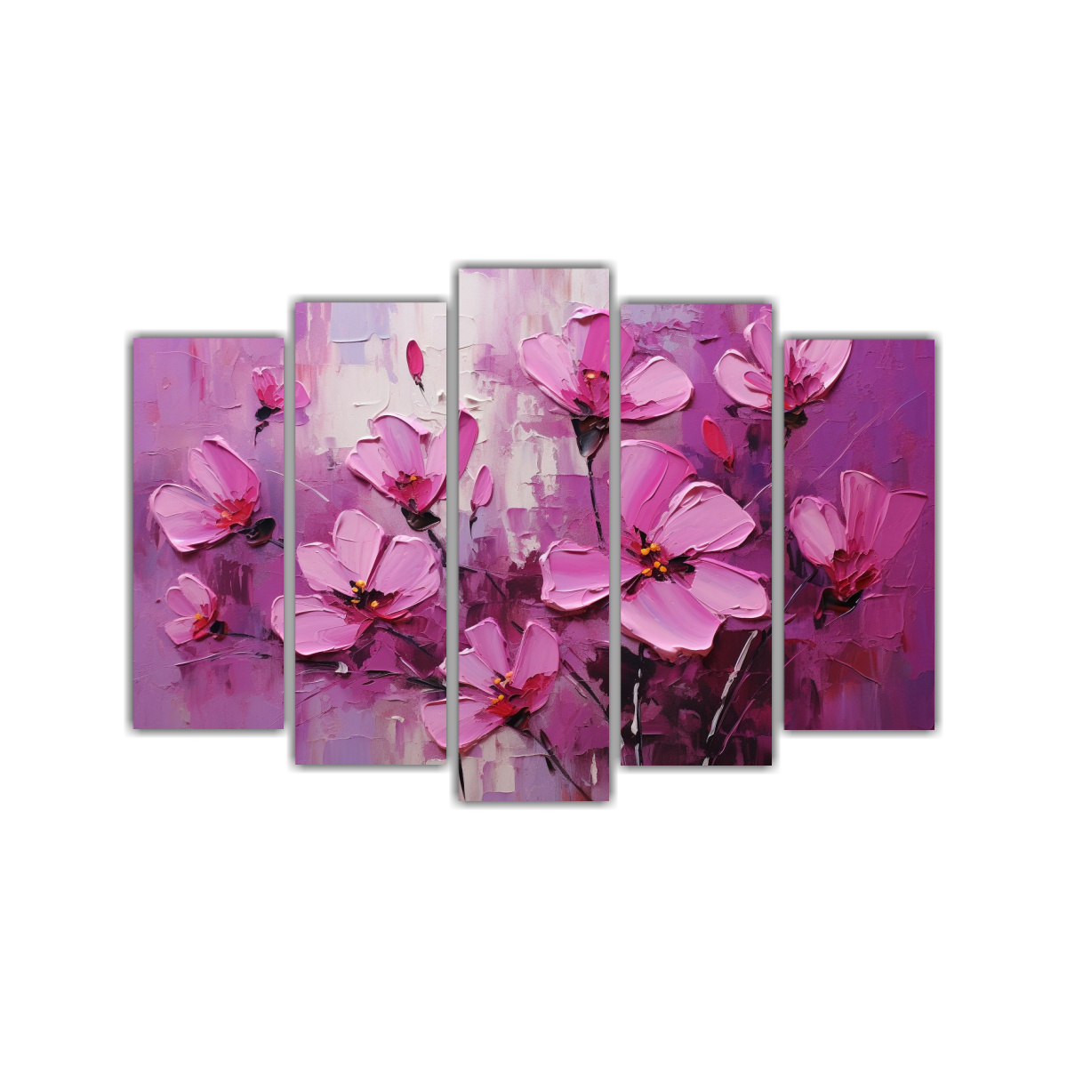 PINTURA ARTESANAL DE FLORES EN LIENZO ESTILO 225X150 CM - 1