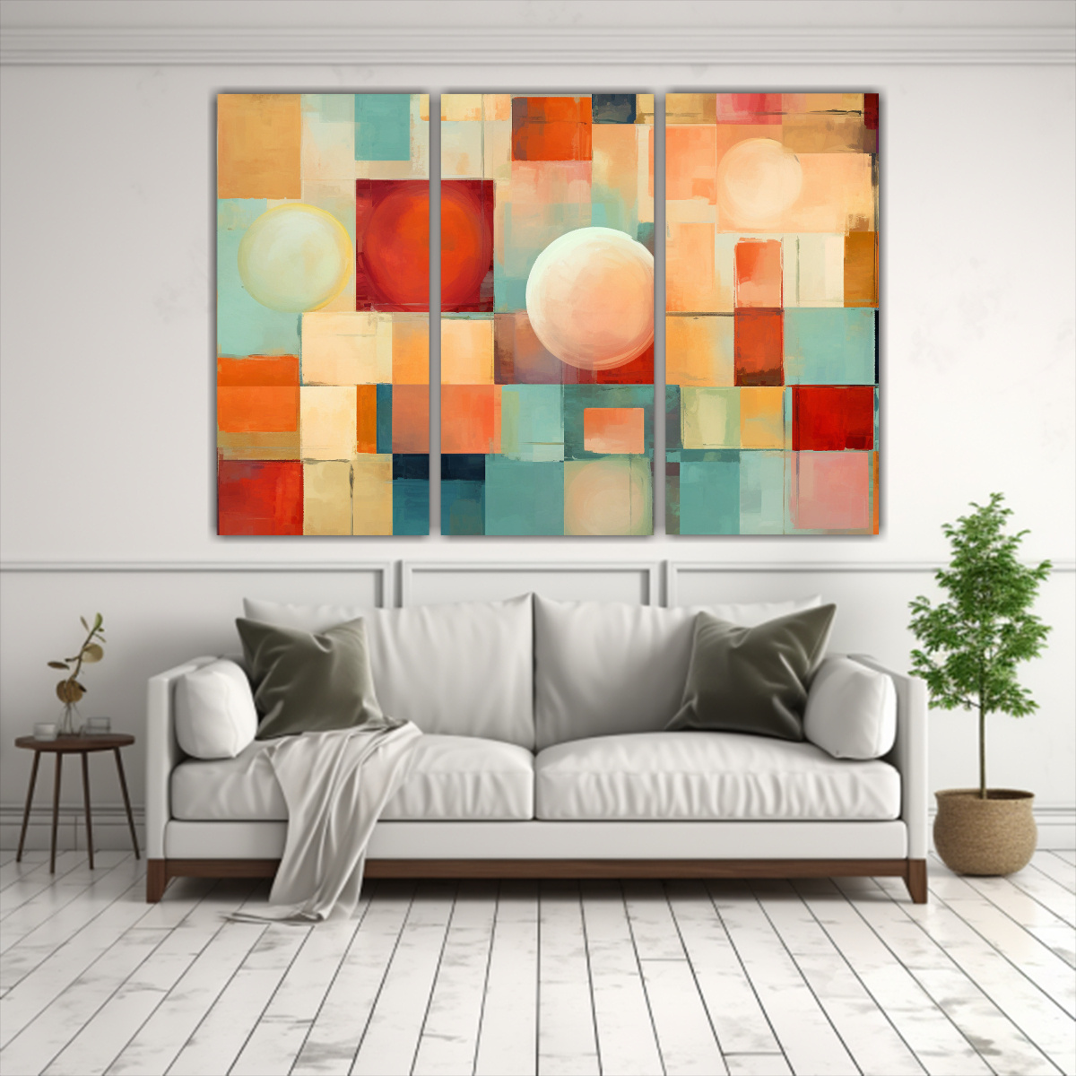 CUADROS MODERNOS CON VIBRANTES COLORES EN FONDO 105X70 CM - 2