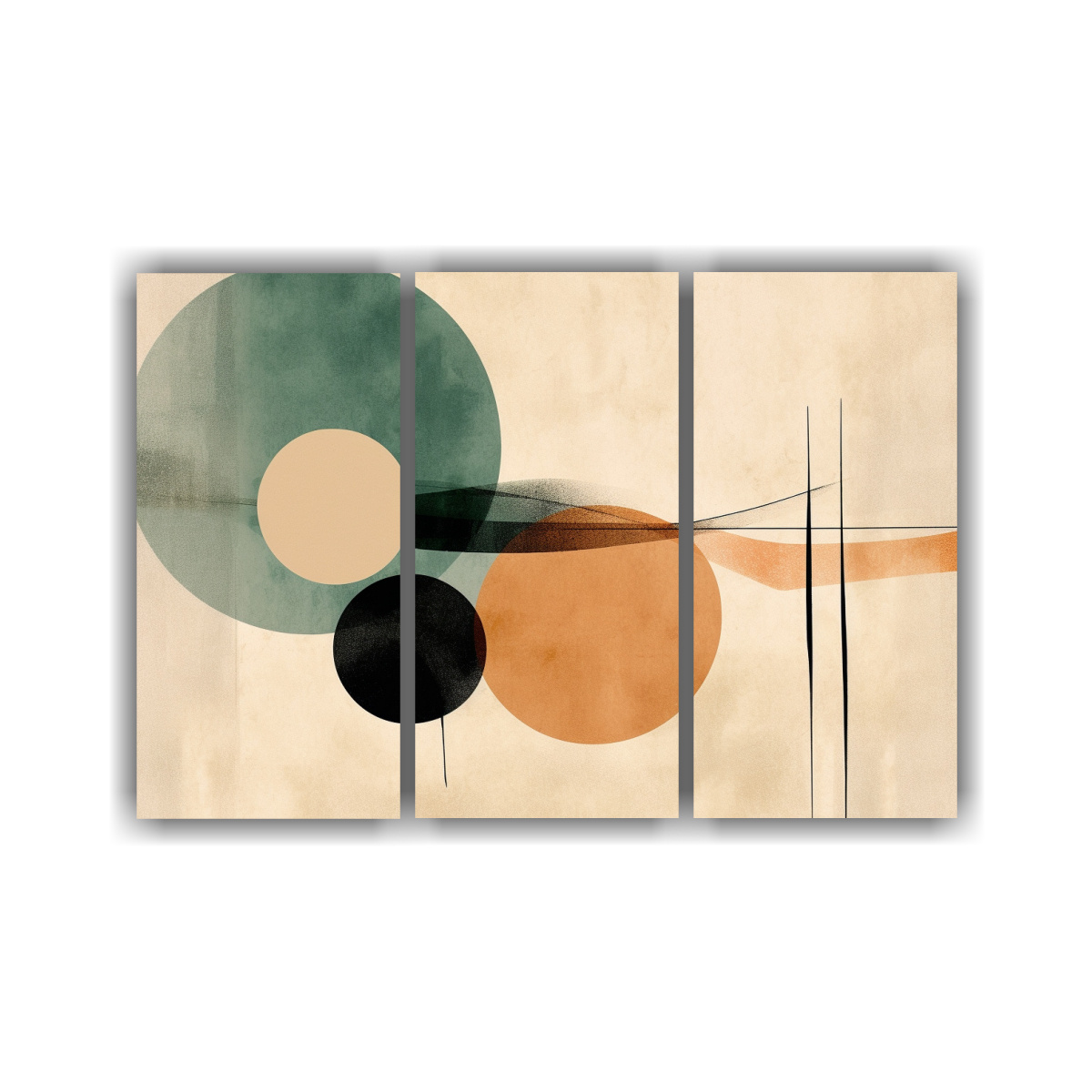 CONJUNTO 3 CUADROS LIENZO RELIEVE ARTE ABSTRACTO 210X140 CM - 1