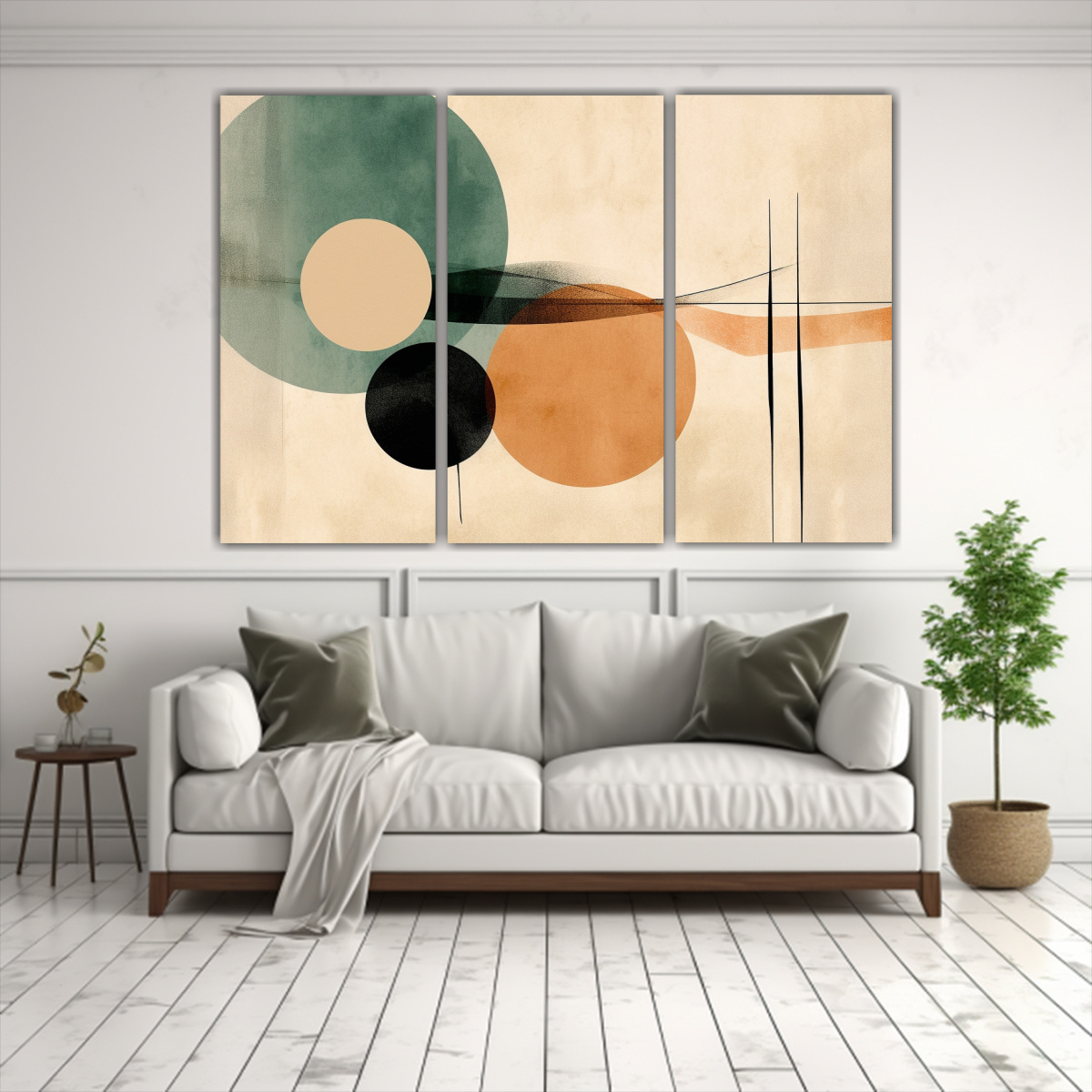 CONJUNTO 3 CUADROS LIENZO RELIEVE ARTE ABSTRACTO 210X140 CM - 2