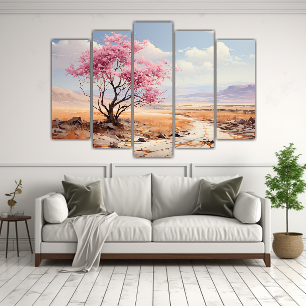 PINTURA ABSTRACTA EN TONOS DORADOS Y ROSADOS PARA 125X75 CM - 2
