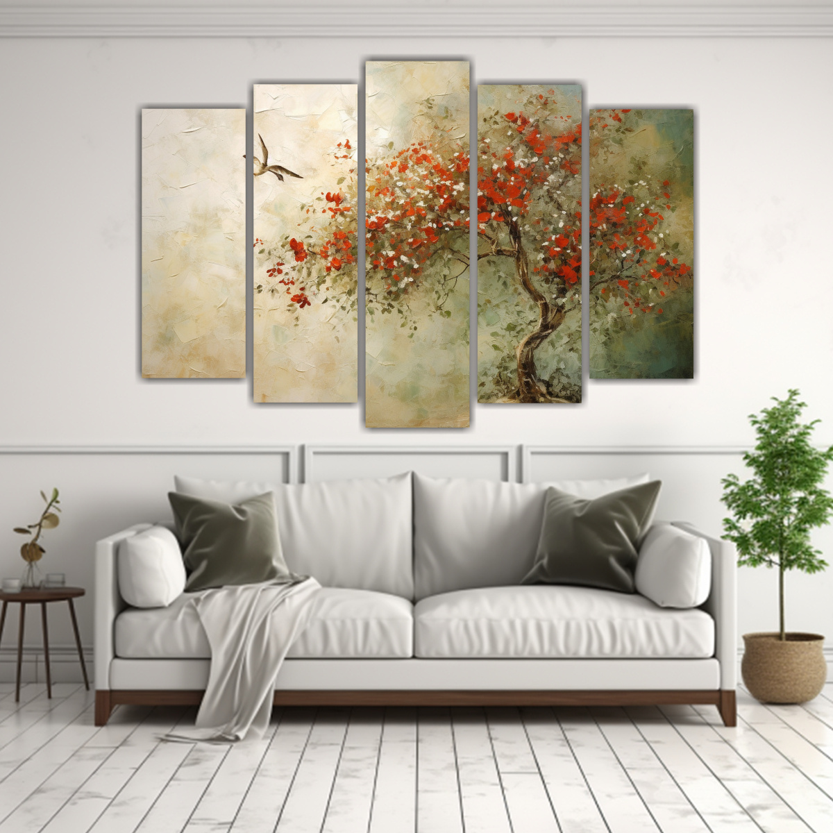 PINTURA ABSTRACTA CINCO LIENZOS HORIZONTAL 125X75 CM - 2