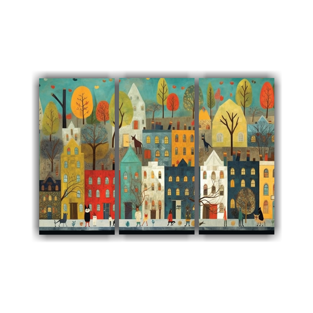 ARTES DE PARED ENCANTADORES DE CIUDAD, CUADROES 90X60 CM - 1