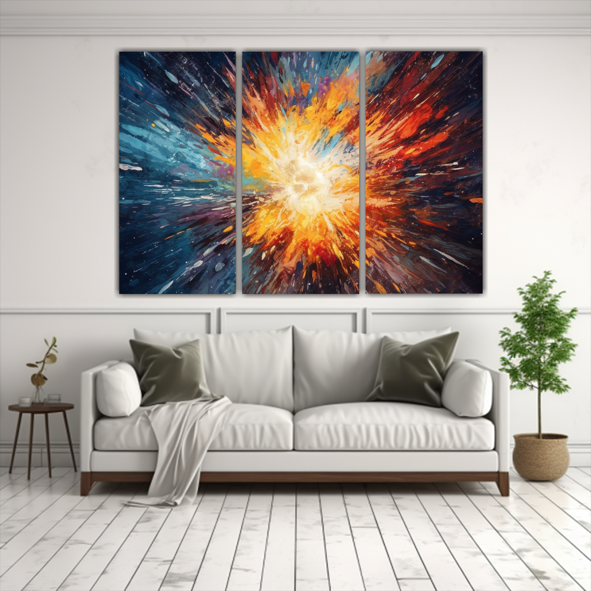 PINTURA ABSTRACTA DE SUPERNOVA EN BASTIDOR PARA 210X140 CM - 2