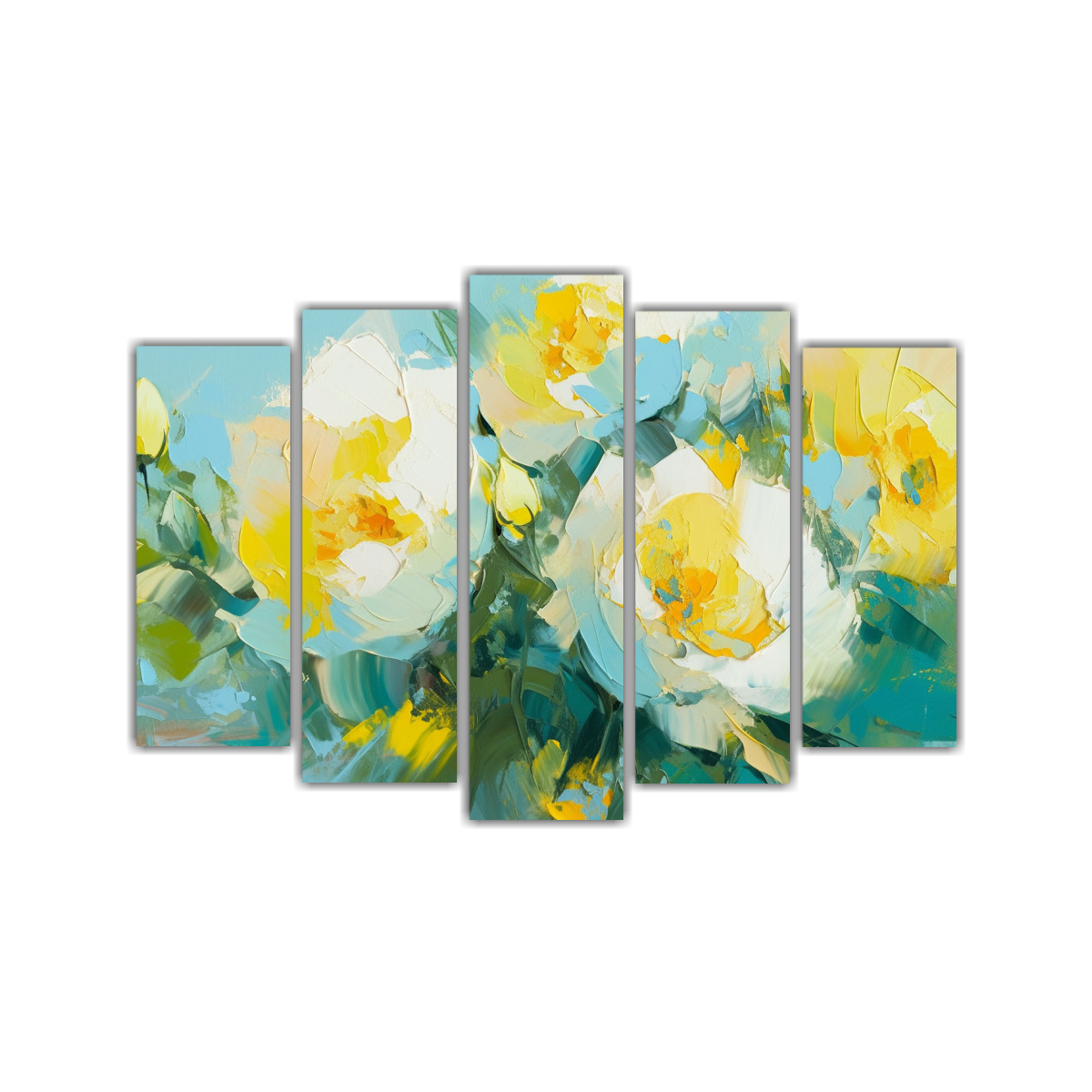 CONJUNTO 5 LIENZOS TELA ALTA CALIDAD FLORES 125X75 CM - 1