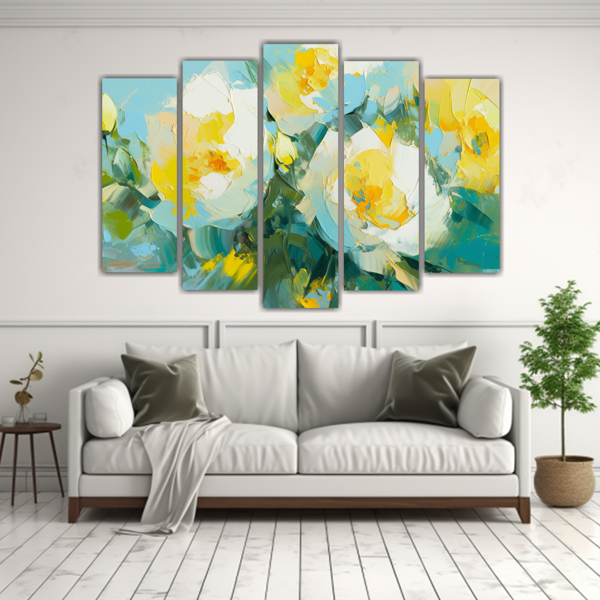 CONJUNTO 5 LIENZOS TELA ALTA CALIDAD FLORES 125X75 CM - 2