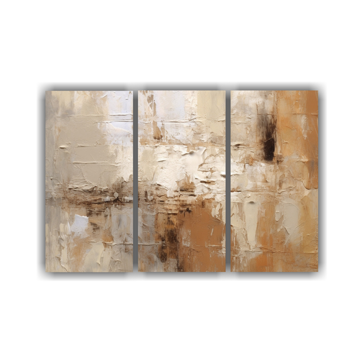 PINTURA AL ÓLEO MODERNA EN TONOS CREMA NEUTROS 60X40 CM - 1