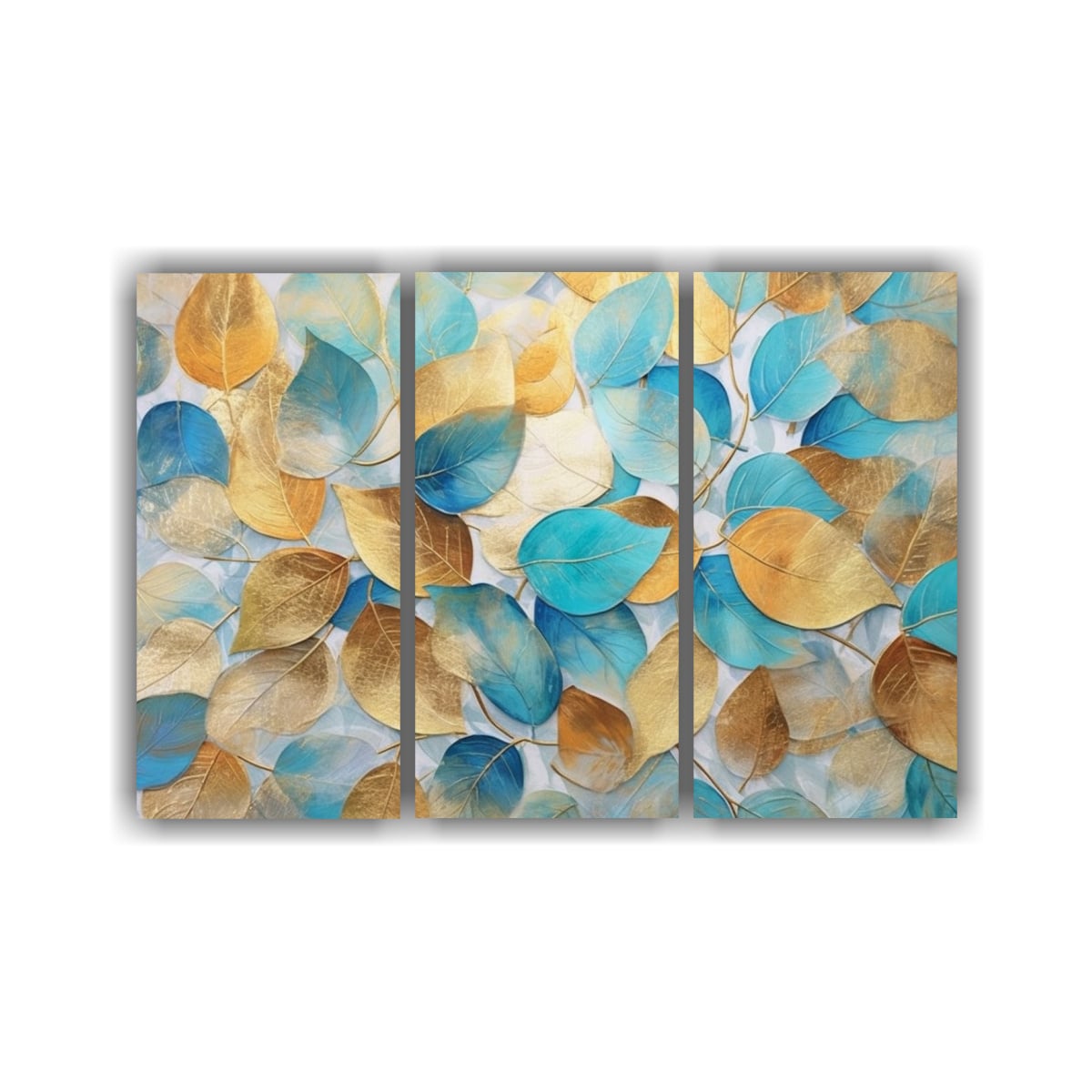 PINTURA ÓLEO GRUPO COLORES BRONCE Y AZUL, LIENZO 105X70 CM - 1