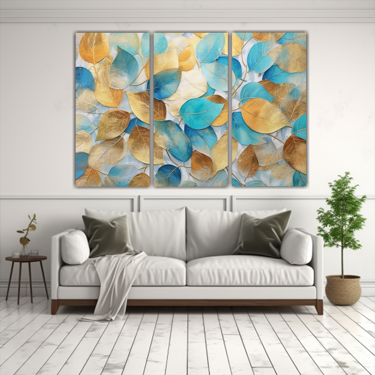 PINTURA ÓLEO GRUPO COLORES BRONCE Y AZUL, LIENZO 105X70 CM - 2