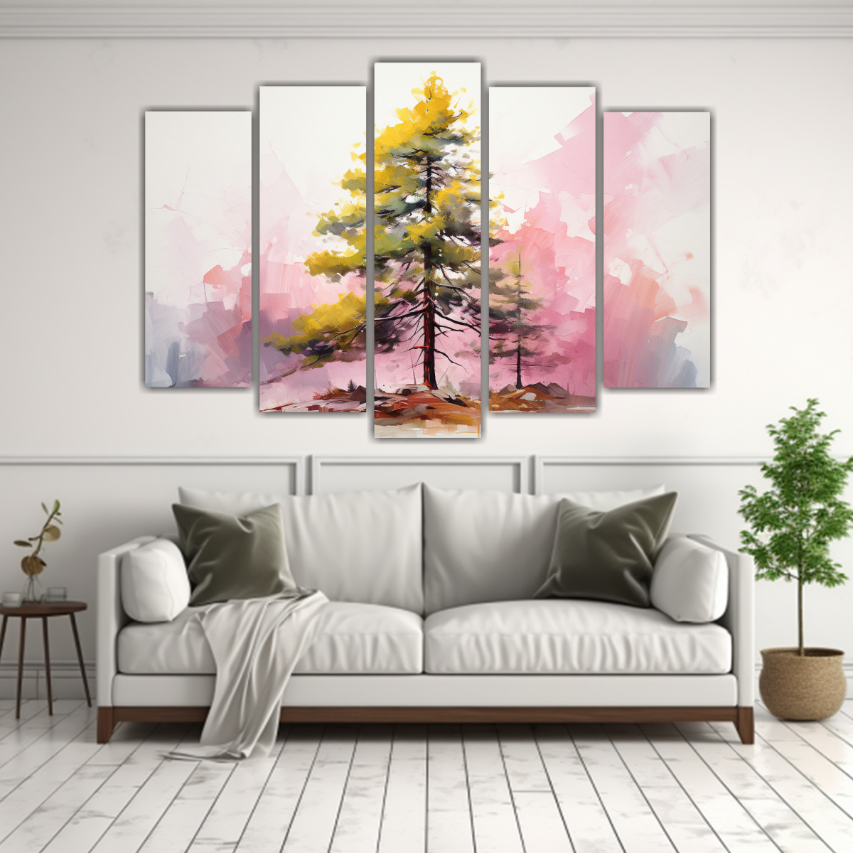 PINTURA ABSTRACTA ACUARELA CON TONOS AMARILLO Y 100X65 CM - 2