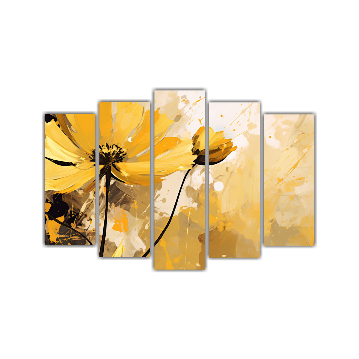 CUADRO TELA ESTILO NEONOIR, ELEGANCIA EN AMARILLO 125X75 CM - 1