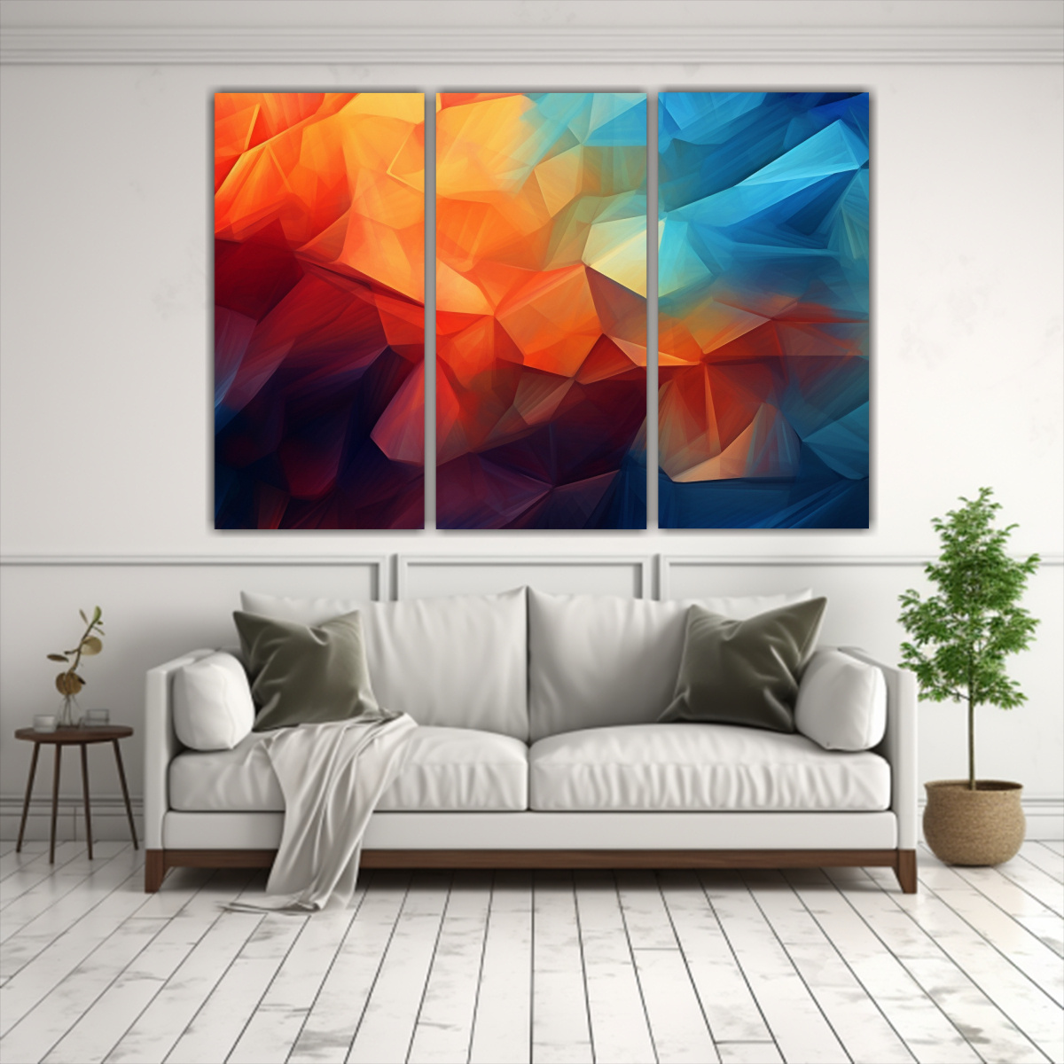 CUADROS TELA ABSTRACTOS FLORALES MULTICOLORES CON 60X40 CM - 2