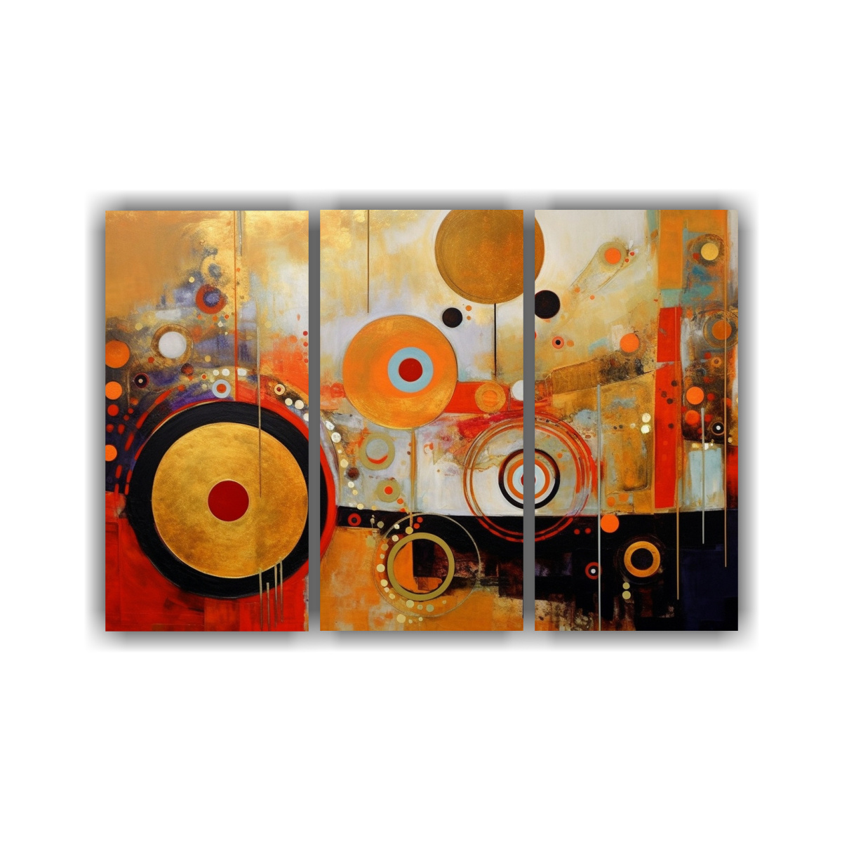 CUADROS DECORATIVOS CON ACUARELA Y HOJA DE ORO 120X80 CM - 1