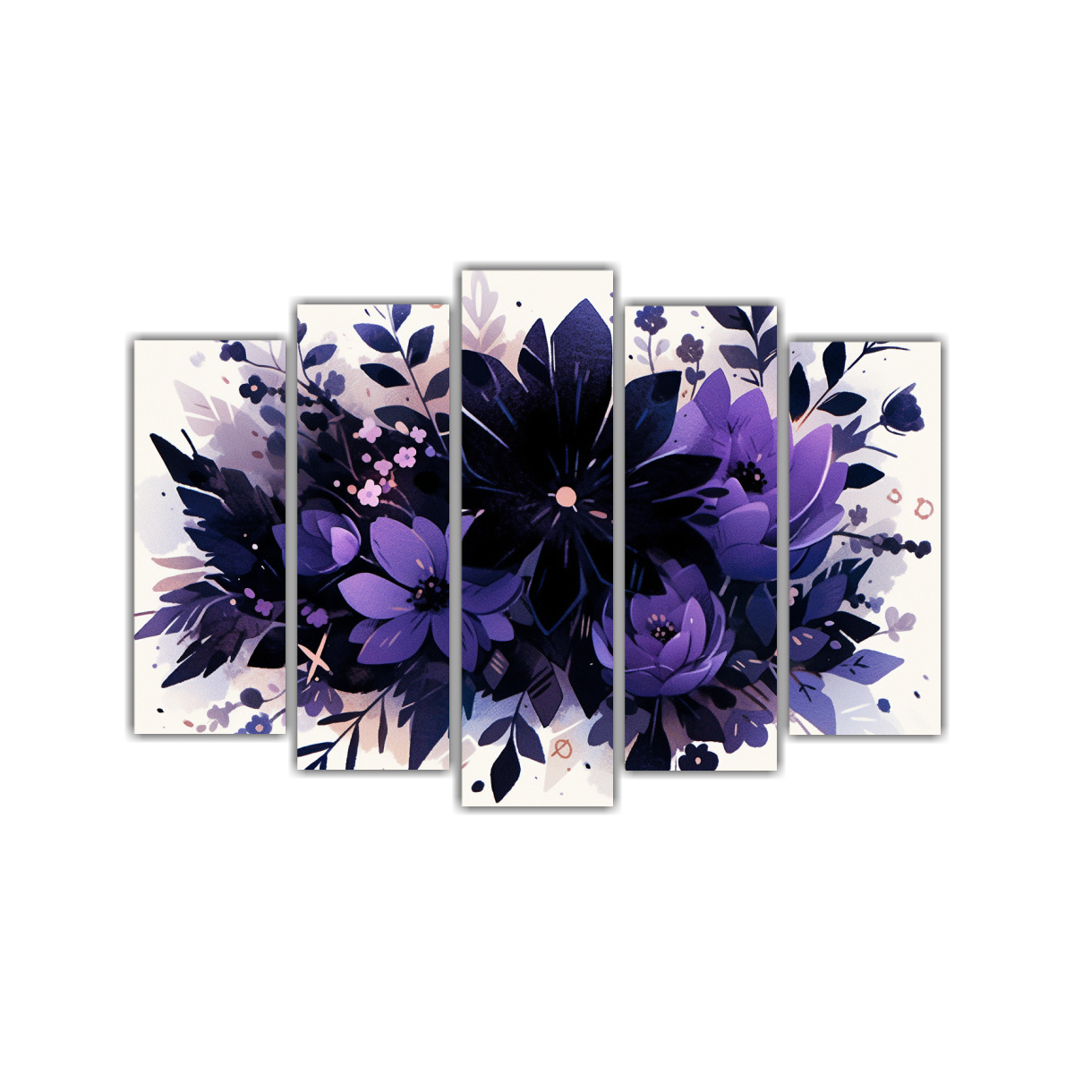 PINTURAS DECORATIVAS MORADAS Y NEGRAS CON 100X65 CM - 1