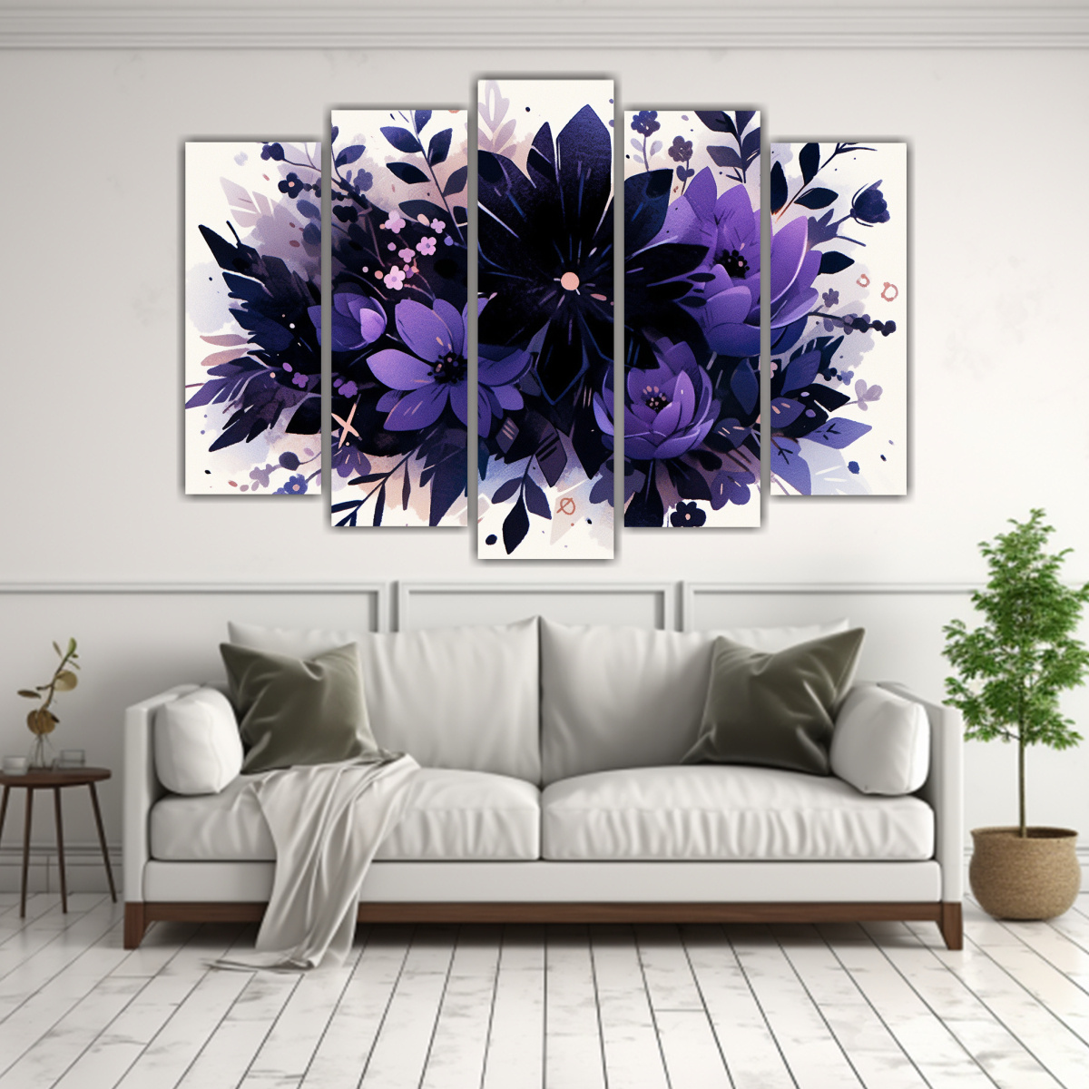 PINTURAS DECORATIVAS MORADAS Y NEGRAS CON 100X65 CM - 2