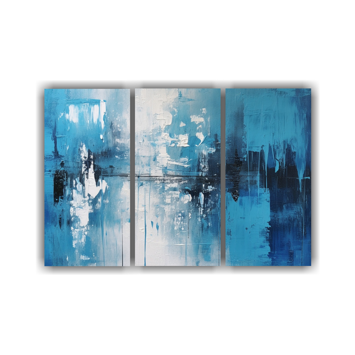 CUADROS ABSTRACTOS EN TONOS DE AZUL PARA 120X80 CM - 1