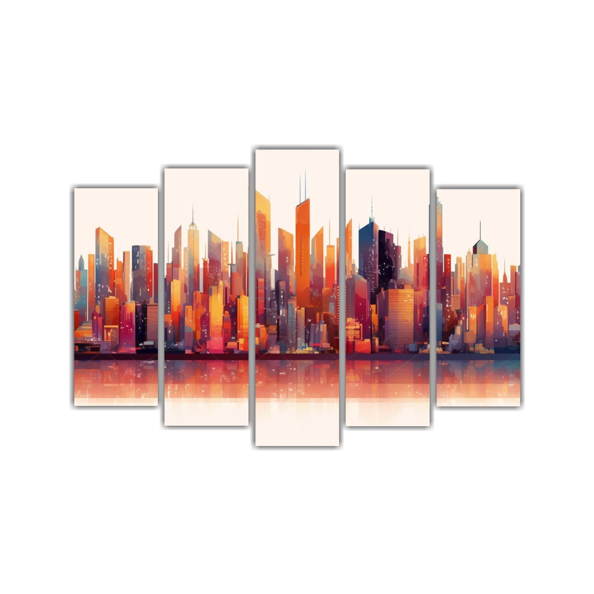 PINTURAS ABSTRACTAS DE UNA METRÓPOLIS EN ESTILO 100X65 CM - 1
