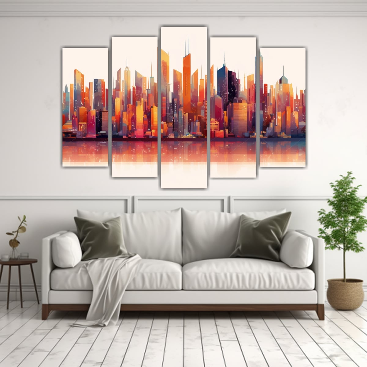 PINTURAS ABSTRACTAS DE UNA METRÓPOLIS EN ESTILO 100X65 CM - 2
