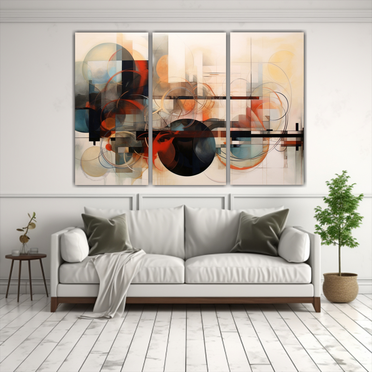 PINTURAS ABSTRACTAS GEOMÉTRICAS INTENSAS CON 90X60 CM - 2
