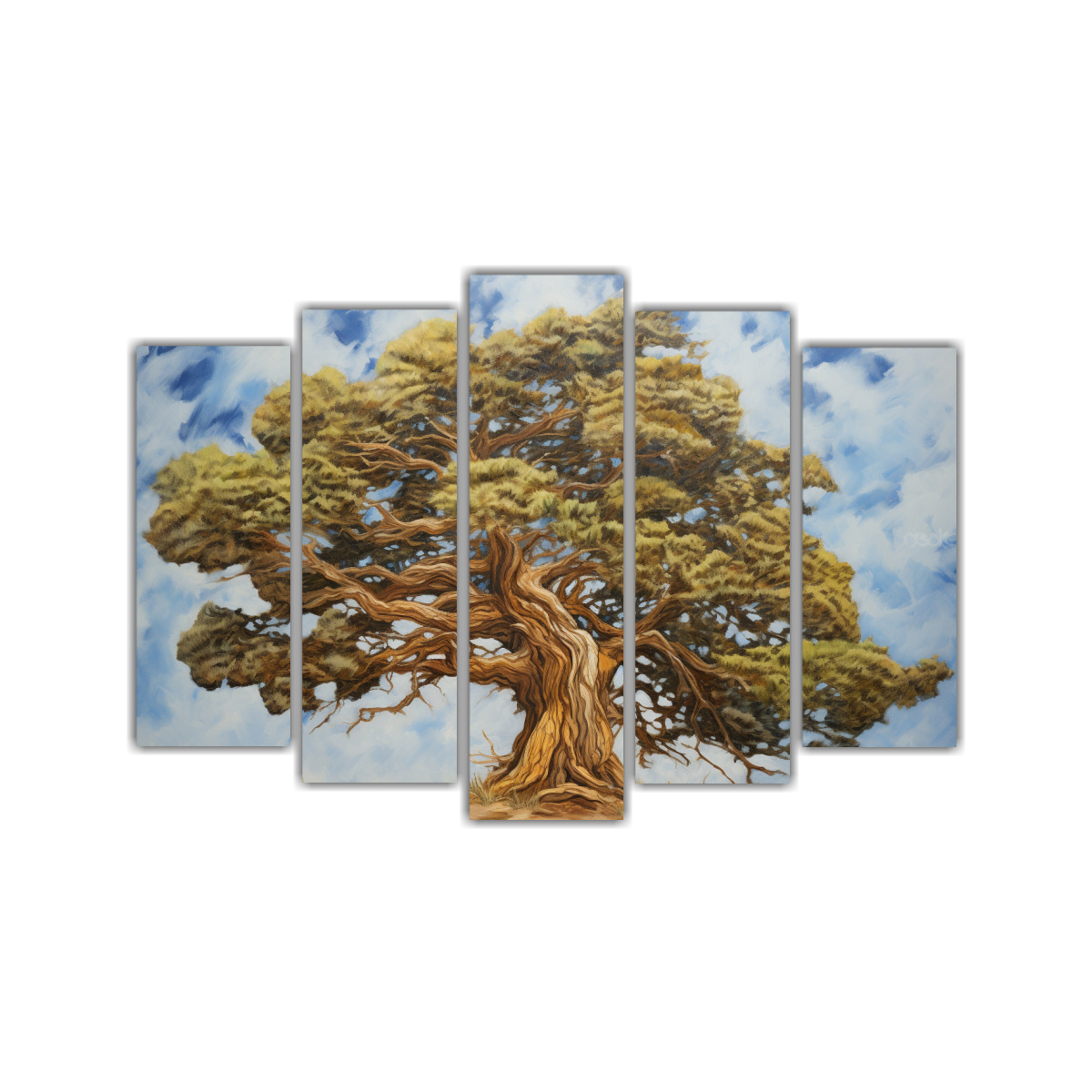 PINTURA ABSTRACTA DE ÁRBOL DE CEDRO EN ESTILO DE 125X75 CM - 1