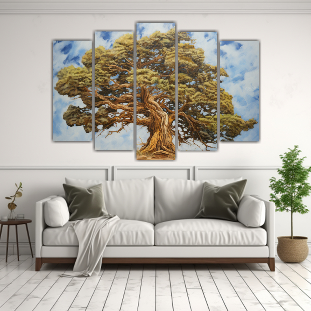 PINTURA ABSTRACTA DE ÁRBOL DE CEDRO EN ESTILO DE 125X75 CM - 2