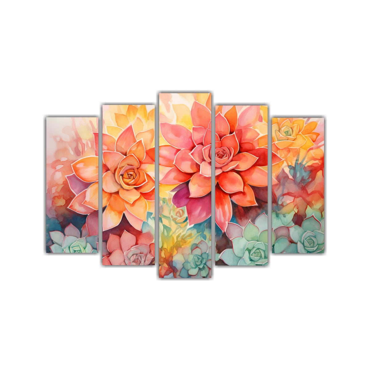 CUADROS ABSTRACCIÓN RELIEVE SUCULENTAS FLORES 150X100 CM - 1