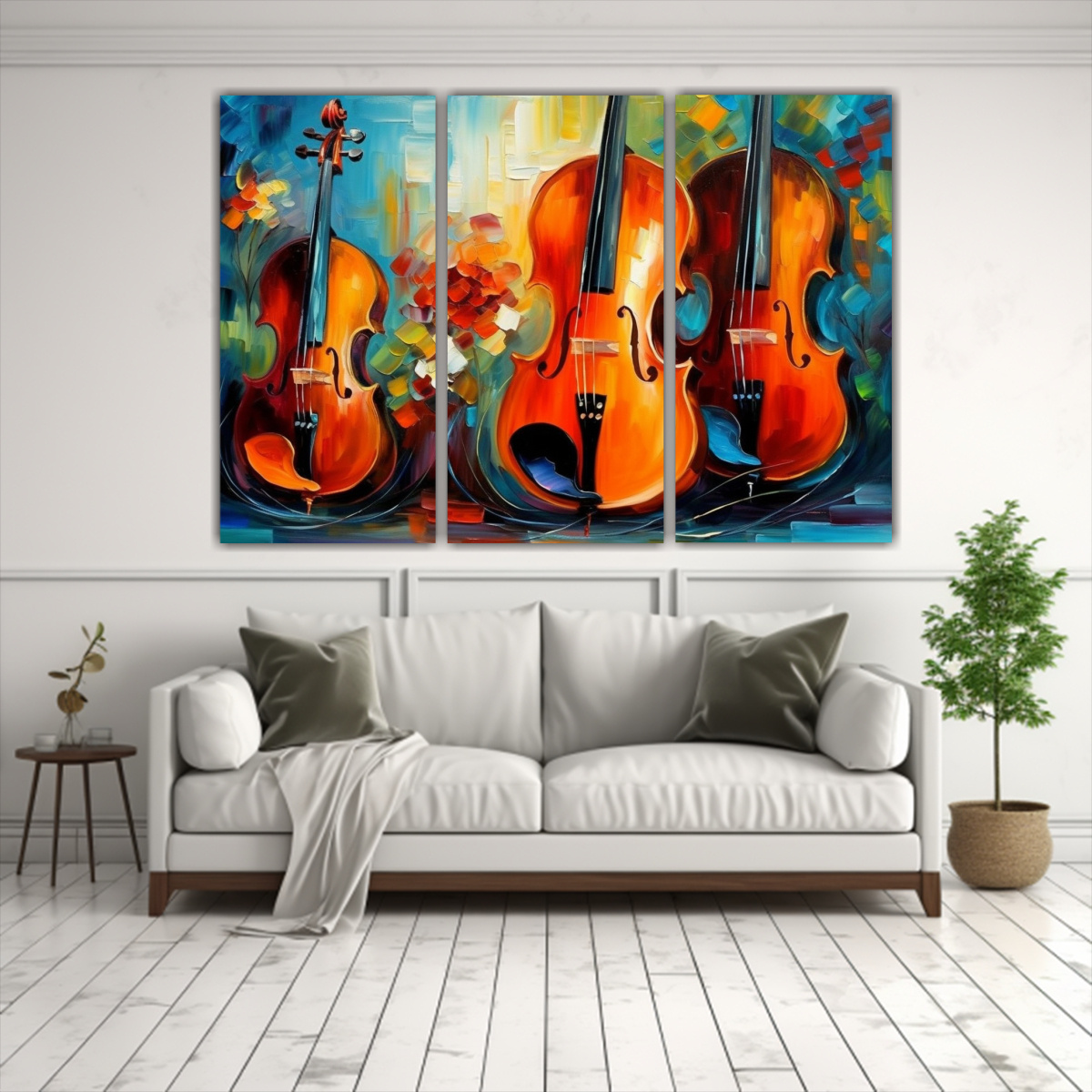PINTURAS DECORATIVAS INSPIRADAS EN MÚSICA: TRES 210X140 CM - 2