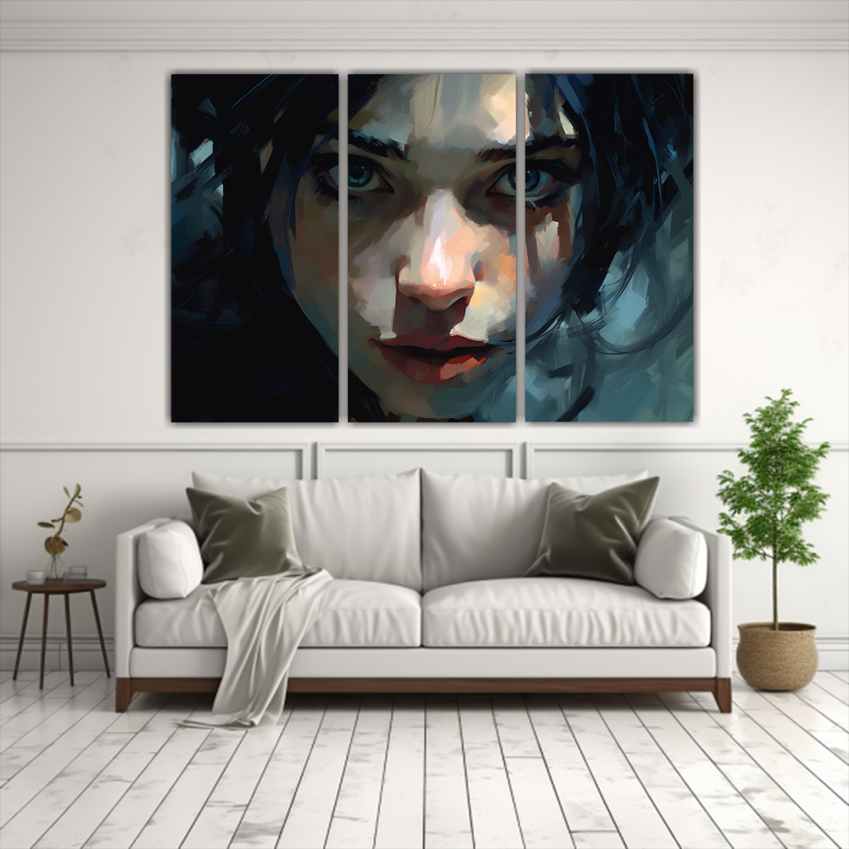 PINTURAS DE PARED CON SILUETAS OSCURAS QUE MIRAN 210X140 CM - 2