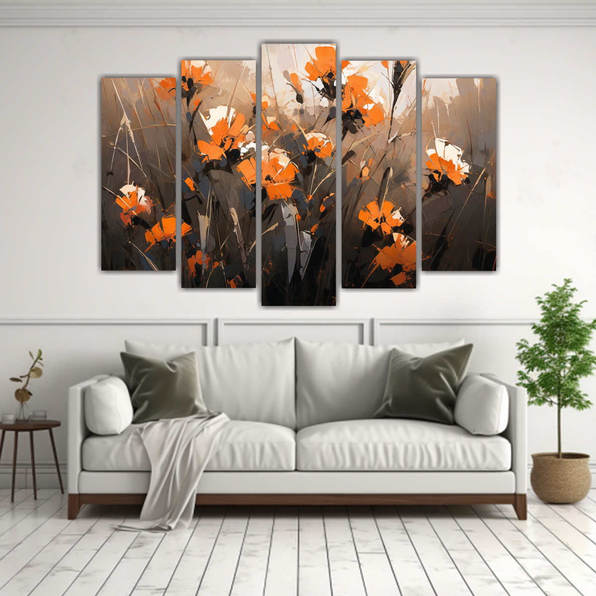 CUADRO DE FLORES EN TELA EN BASTIDOR EXCLUSIVO EN 100X65 CM - 2