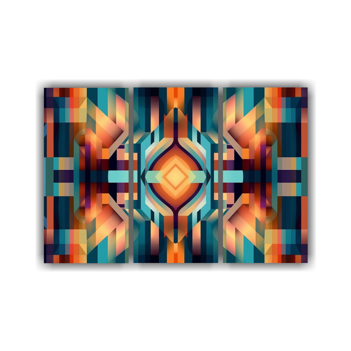 PATRÓN GEOMÉTRICO RETRO ABSTRACTO EN TONOS 240X160 CM - 1