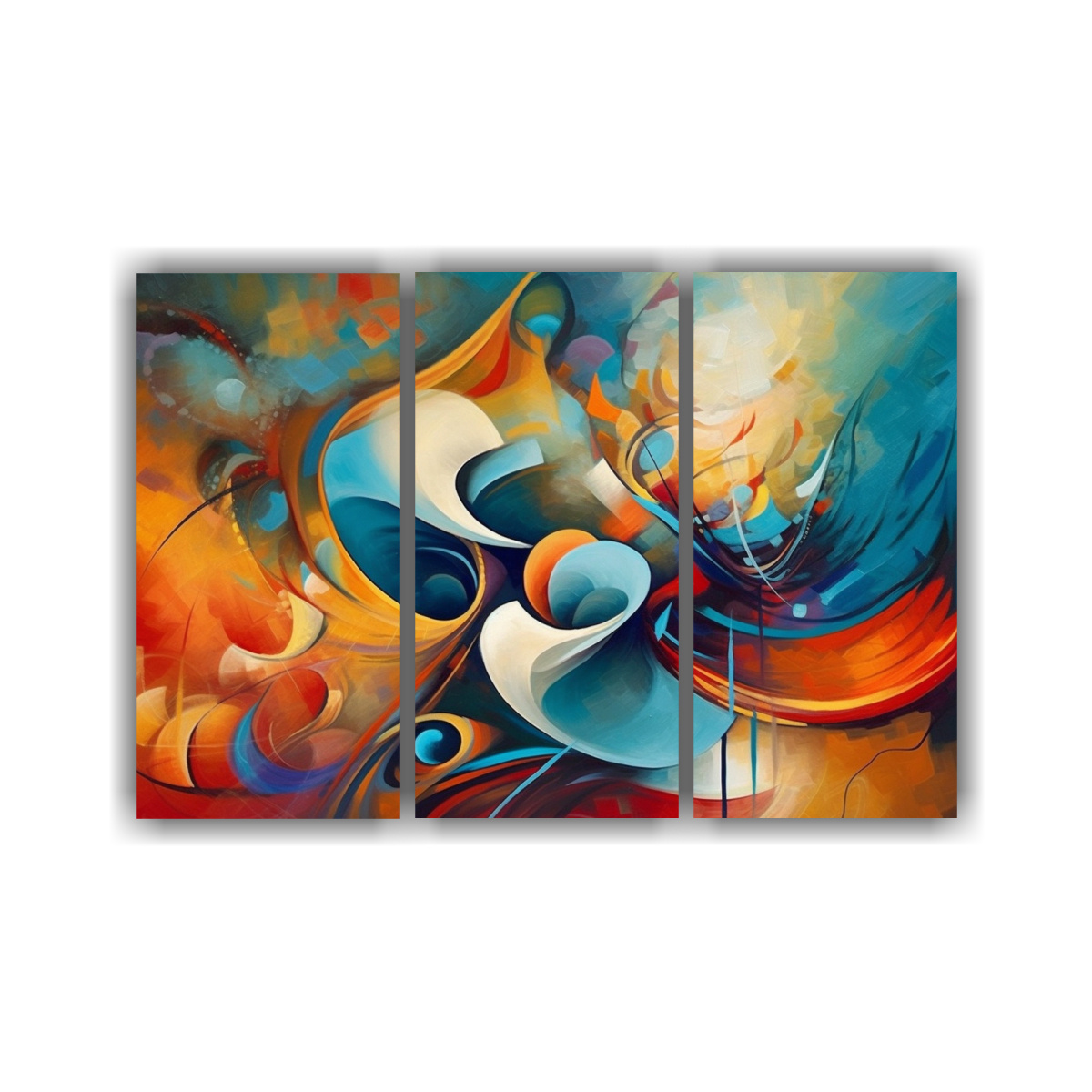 CUADROS ABSTRACTOS EN TELA CANVAS: JUEGO DE 3 150X100 CM - 1