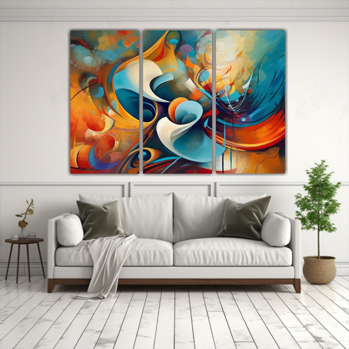 CUADROS ABSTRACTOS EN TELA CANVAS: JUEGO DE 3 150X100 CM - 2