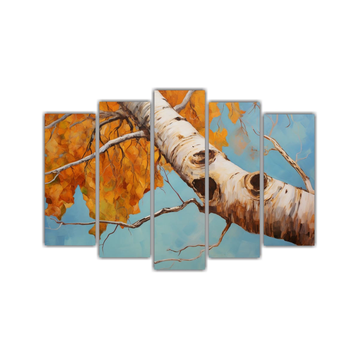 PINTURA ABSTRACTA DE ÁRBOL ASPEN CON SIMETRÍA 125X75 CM - 1