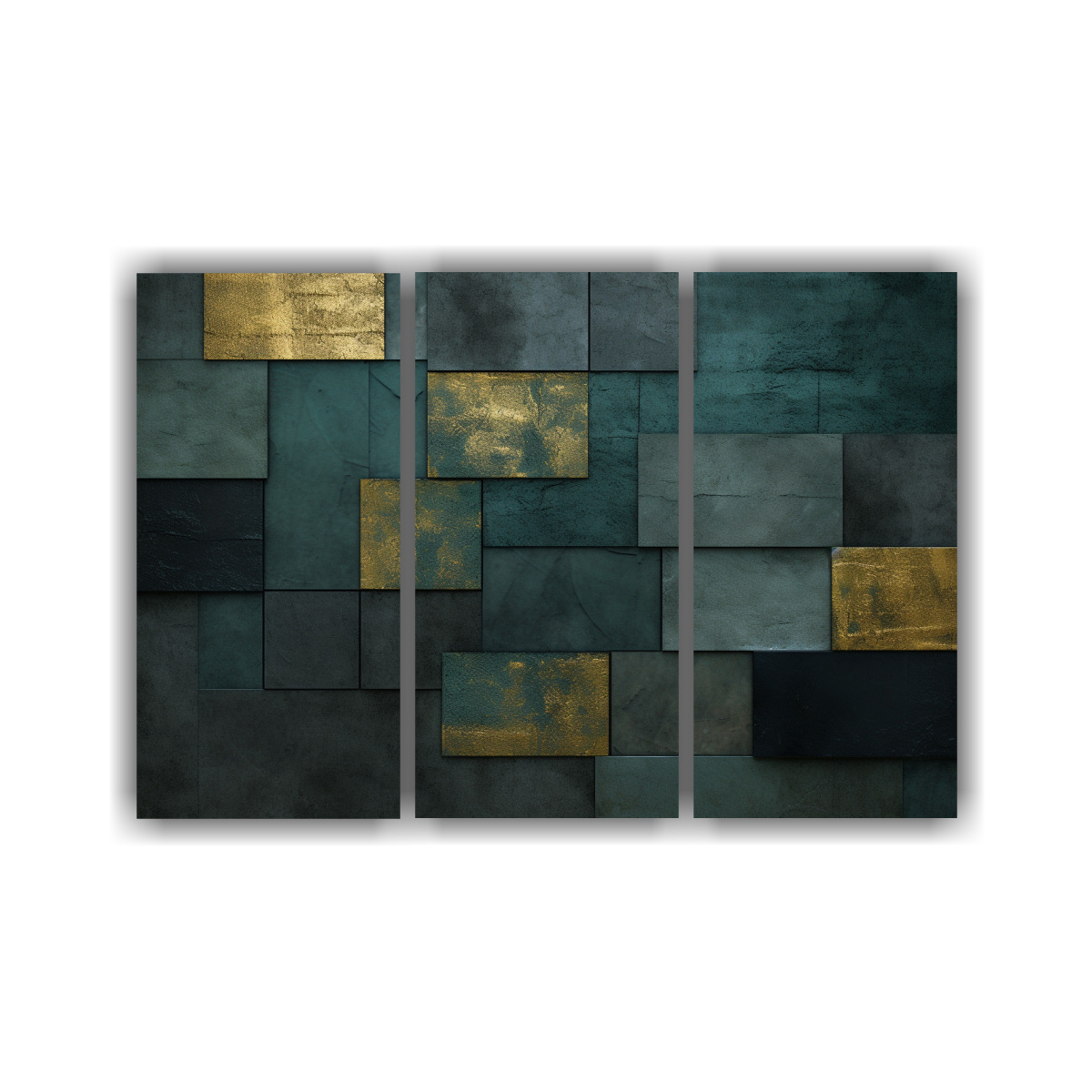 CONJUNTO 3 LIENZOS TELA ABSTRACCIÓN ESPACIO 75X50 CM - 1
