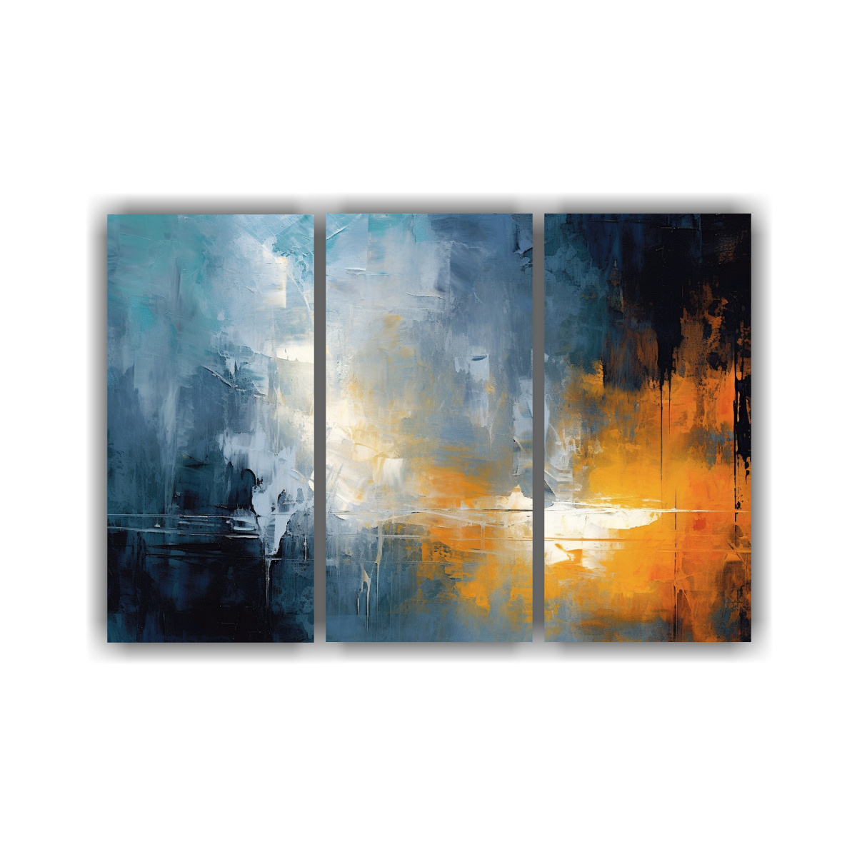 PINTURAS ABSTRACTAS MULTICOLORES CON LUZ A 75X50 CM - 1