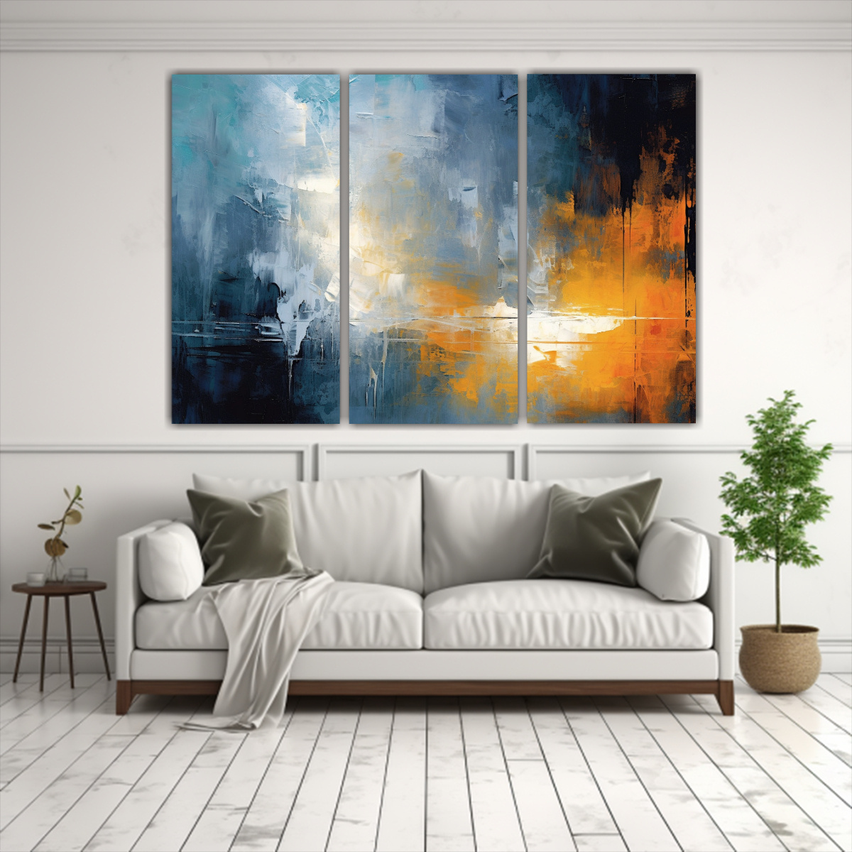 PINTURAS ABSTRACTAS MULTICOLORES CON LUZ A 75X50 CM - 2