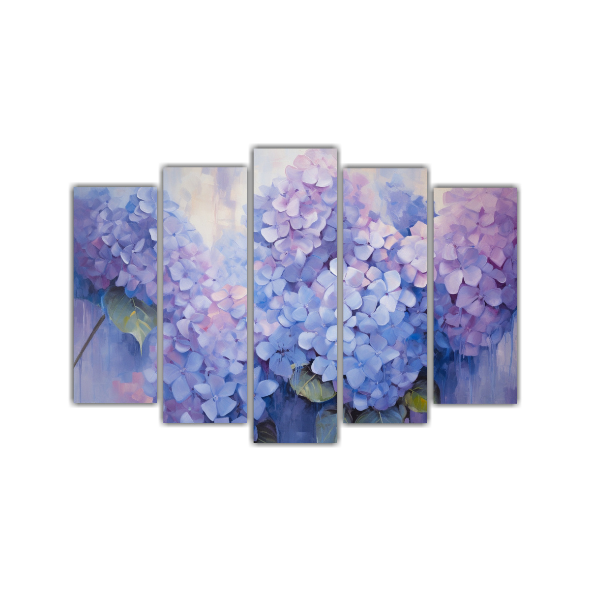 PINTURA ABSTRACTA DE HORTENSIAS EN ÓLEO SOBRE 100X65 CM - 1